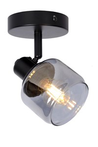 Lucide BJORN - Ceiling spotlight - 1xE14 - Black turned on