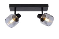 Lucide BJORN - Ceiling spotlight - 2xE14 - Black turned on