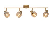 Lucide BJORN - Ceiling spotlight - 4xE14 - Matt Gold / Brass turned on 2