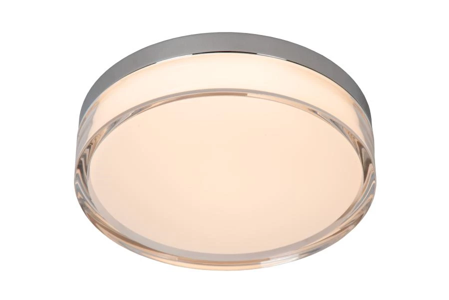 Lucide PLANO - Flush ceiling light Indoor/Outdoor - Ø 23 cm - LED Dim. - CCT - 1x11W 2700K/4000K - IP44 - Opal - turned on 1