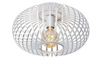 Lucide MANUELA - Flush ceiling light - Ø 39,5 cm - 1xE27 - White turned on 1