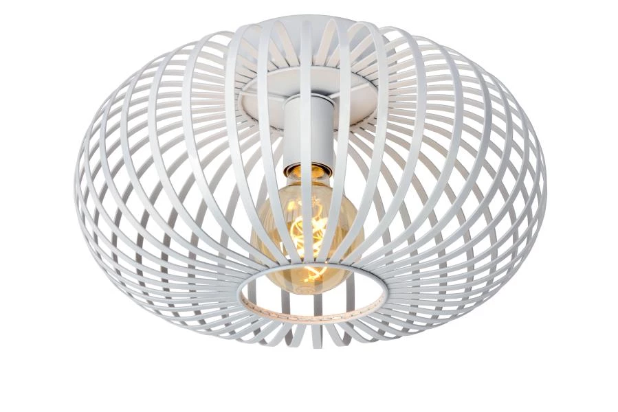 Lucide MANUELA - Flush ceiling light - Ø 39,5 cm - 1xE27 - White - turned on 1