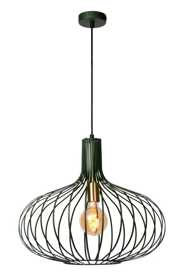 Lucide MANUELA - Pendant light - Ø 50 cm - 1xE27 - Green - turned on 3