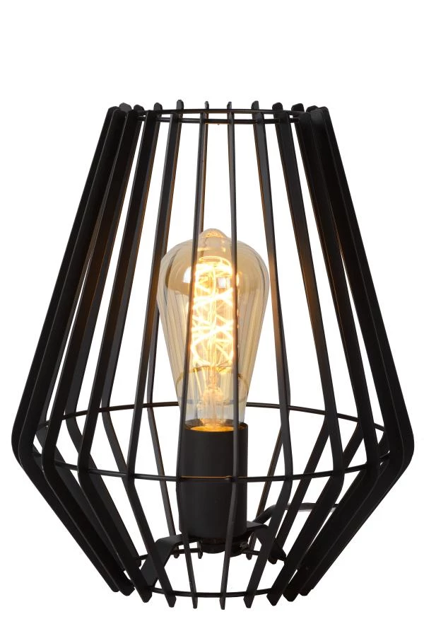 Lucide REDA - Tischlampe - 1xE27 - Schwarz - eingeschaltet