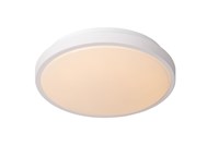 Lucide DASHER - Plafonnier Salle de bains - Ø 29,3 cm - LED - 1x12W 2700K - IP44- Détecteur De Mouvement & Jour/Nuit - Blanc allumé 1