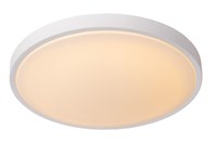 Lucide DASHER - Plafonnier Salle de bains - Ø 41 cm - LED - 1x24W 2700K - IP44- Détecteur De Mouvement & Jour/Nuit - Blanc allumé 1