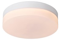 Lucide BISKIT - Plafonnière Badkamer - Ø 23 cm - LED - 1x12W 2700K - IP44 - Beweging & dag/nacht sensor - Wit aangezet 1