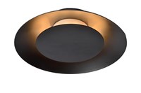 Lucide FOSKAL - Plafonnière - Ø 21,5 cm - LED - 1x6W 2700K - Zwart aangezet