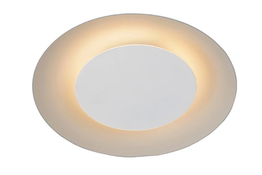 Lucide FOSKAL - Plafonnier - Ø 21,5 cm - LED - 1x6W 2700K - Blanc - allumé 1