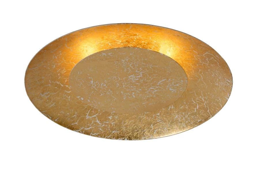 Lucide FOSKAL - Flush ceiling light - Ø 34,5 cm - LED - 1x12W 2700K - Brass - turned on 1