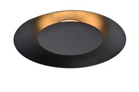 Lucide FOSKAL - Flush ceiling light - Ø 34,5 cm - LED - 1x12W 2700K - Black turned on