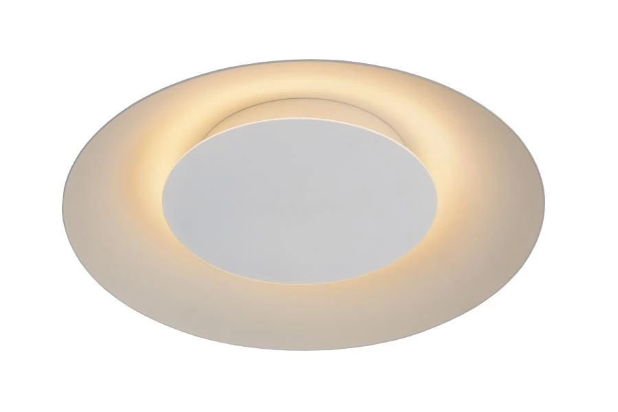 Lucide FOSKAL - Flush ceiling light - Ø 34,5 cm - LED - 1x12W 2700K - White - turned on 1