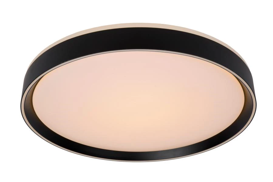 Lucide NURIA - Plafonnier - Ø 50 cm - LED 3 StepDim - 1x36W 2700K - Noir - allumé