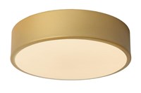 Lucide UNAR - Flush ceiling light - Ø 20 cm- LED 3 StepDim - 1x12W 2700K - Matt Gold / Brass turned on 2