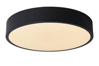 Lucide UNAR - Flush ceiling light - Ø 30 cm- LED 3 StepDim - 1x18W 2700K - Black turned on