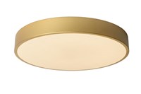 Lucide UNAR - Flush ceiling light - Ø 39,5 cm- LED 3 StepDim - 1x24W 2700K - Matt Gold / Brass turned on 2