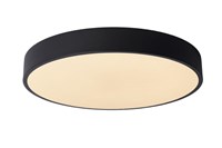 Lucide UNAR - Flush ceiling light - Ø 39,5 cm- LED 3 StepDim - 1x24W 2700K - Black turned on