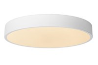 Lucide UNAR - Flush ceiling light - Ø 39,5 cm- LED 3 StepDim - 1x24W 2700K - White turned on 1