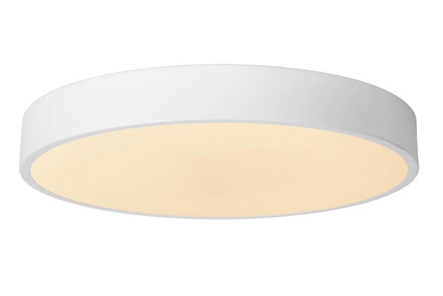 Lucide UNAR - Flush ceiling light - Ø 39,5 cm- LED 3 StepDim - 1x24W 2700K - White - turned on 1