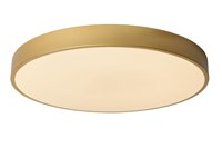 Lucide UNAR - Flush ceiling light - Ø 49,5 cm- LED 3 StepDim - 1x36W 2700K - Matt Gold / Brass turned on 2