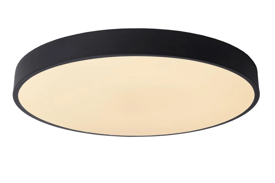 Lucide UNAR - Flush ceiling light - Ø 49,5 cm- LED 3 StepDim - 1x36W 2700K - Black - turned on