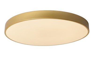 Lucide UNAR - Flush ceiling light - Ø 60 cm- LED 3 StepDim - 1x60W 2700K - Matt Gold / Brass