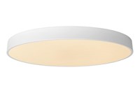 Lucide UNAR - Flush ceiling light - Ø 60 cm- LED 3 StepDim - 1x60W 2700K - White turned on 1