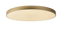 Lucide UNAR - Flush ceiling light - Ø 80 cm- LED 3 StepDim - 1x80W 2700K - Matt Gold / Brass turned on 2