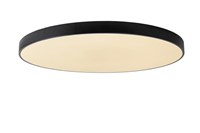 Lucide UNAR - Flush ceiling light - Ø 80 cm- LED 3 StepDim - 1x80W 2700K - Black turned on