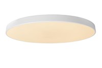 Lucide UNAR - Flush ceiling light - Ø 80 cm- LED 3 StepDim - 1x80W 2700K - White turned on 1