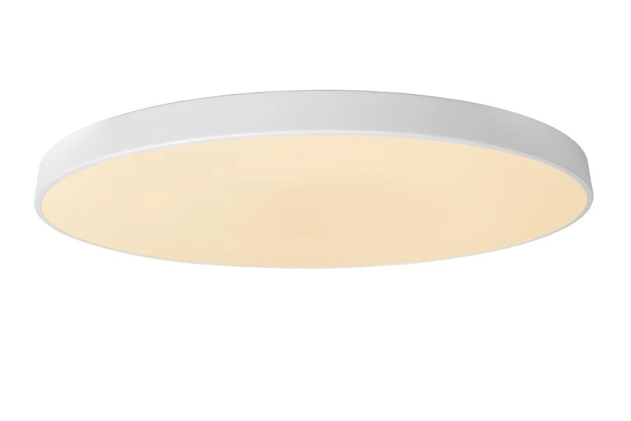 Lucide UNAR - Flush ceiling light - Ø 80 cm- LED 3 StepDim - 1x80W 2700K - White - turned on 1