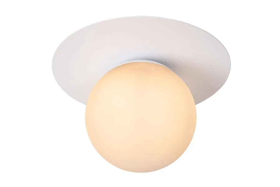 Lucide TRICIA - Flush ceiling light - Ø 25 cm - 1xE27 - White - turned on 1