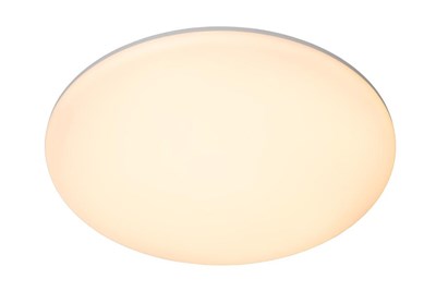 Lucide OLSON - Flush ceiling light Bathroom - Ø 35 cm - LED - CCT - 1x36W 3000K/6500K - IP44 - Opal