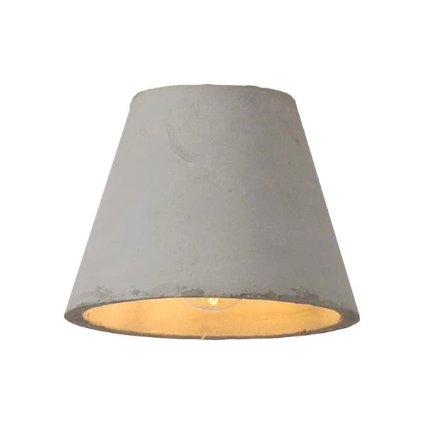 Lucide POSSIO - Abat-jour lampe - Ø 15 cm - 0xE14 - Taupe - allumé 1