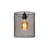 Lucide BASKETT - Abat-jour lampe - Ø 20 cm - Noir allumé