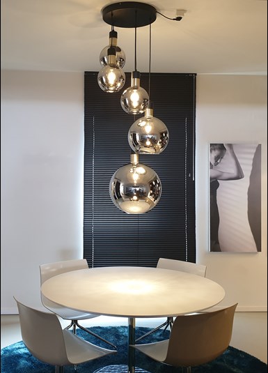 height of dining light above table